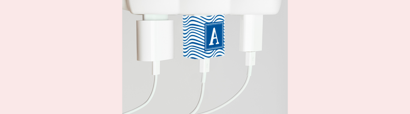 Avoid charger confusion with a personalized charger from Classy Chargers