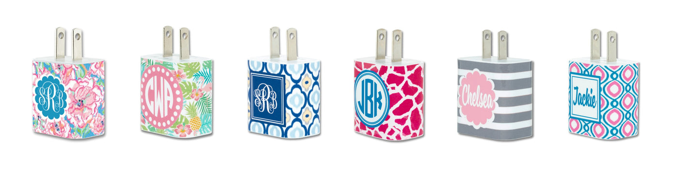 Personalized cellphone chargers by Classy Chargers are fully customizable