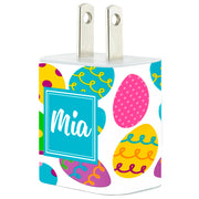 Monogram Colorful Eggs Phone Charger - Classy Chargers