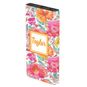 Monogram Coral Floral Swirl Power Bank - Classy Chargers