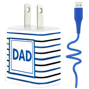 Dad Pinstripe Phone Charger Gift Set - Classy Chargers