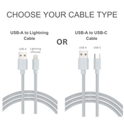 USB-A to Lightning Cable ot USB-A to USB-C Cable - Classy Chargers