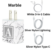 Marble Phone Charger Letter Set