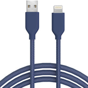 Navy Nylon Lightning Cable - Classy Chargers