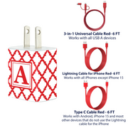 Scarlet Lace Phone Charger Letter Set