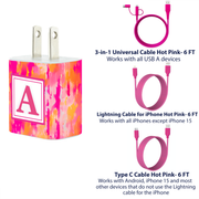 Spring Watercolor Phone Charger Letter Set