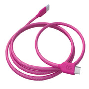 Hot Pink Nylon Type C Cable - 6 FT