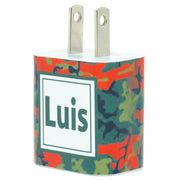 Monogram Orange Camo Phone Charger - Classy Chargers