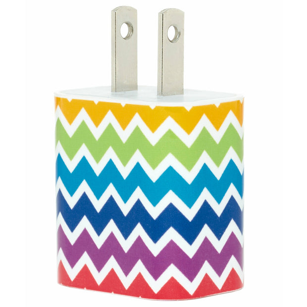 Rainbow Chevron Phone Charger - Classy Chargers