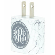 Monogram Marble Phone Charger - Classy Chargers