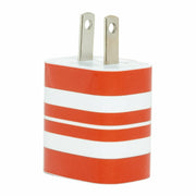 Burnt Orange Wide Stripe Phone Charger - Classy Chargers