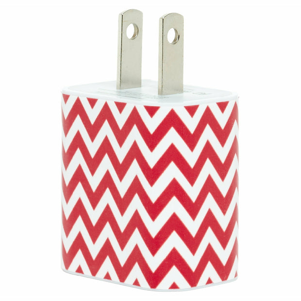 Red Chevron Phone Charger - Classy Chargers