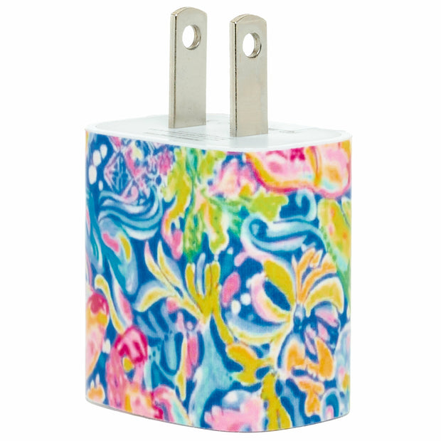 Summer Floral Swirl Phone Charger - Classy Chargers