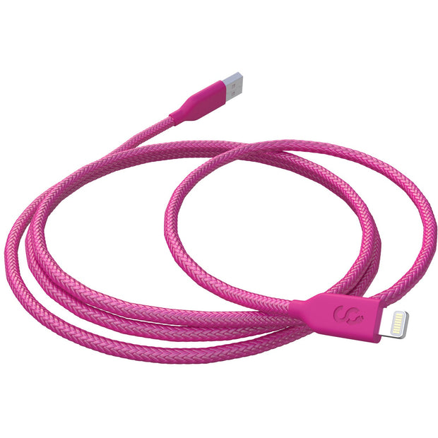 Lightning Cable Hot Pink Nylon - MFI Certified - 6 FT