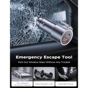 Mini 3-in-1 Car Safety Device w/Emergency Window Glass Breaker Tool - Seat Belt Cutter - USB Car Charger (1)