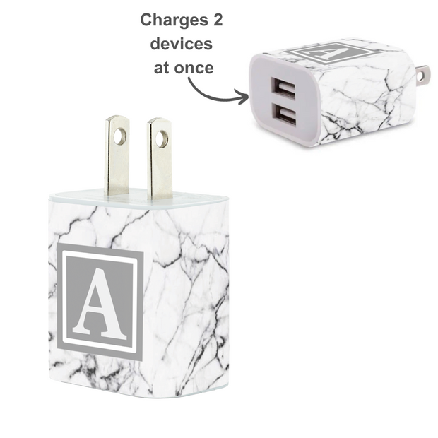 Marble Letter Set Dual Charger - Classy Chargers