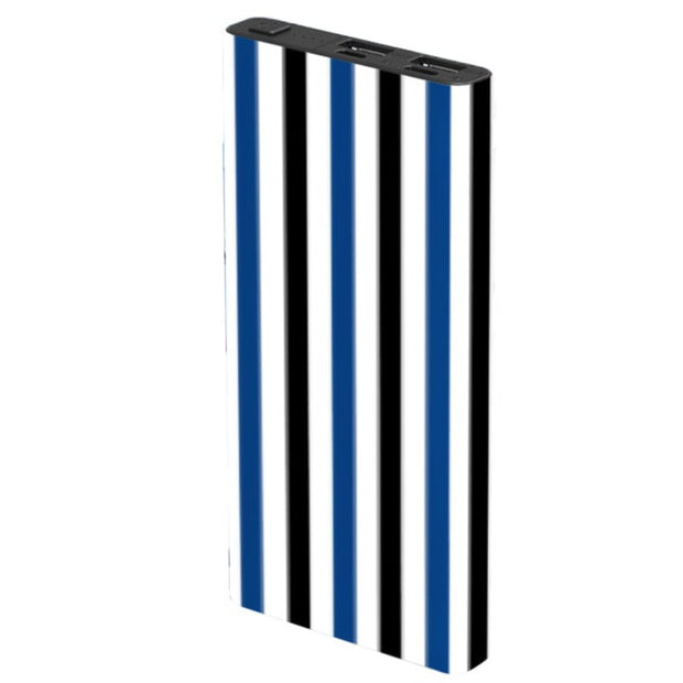 Black Blue Stripe Power Bank - Classy Chargers