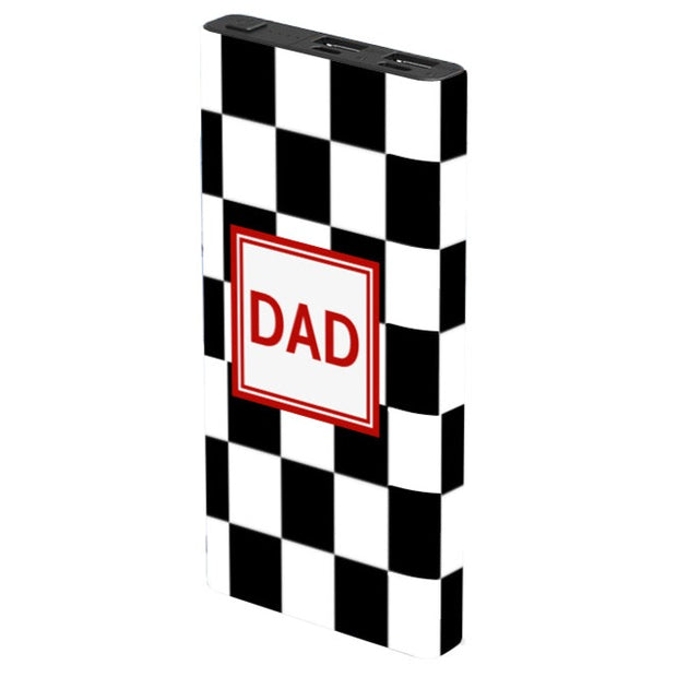 Dad Black Check Power Bank - Classy Chargers