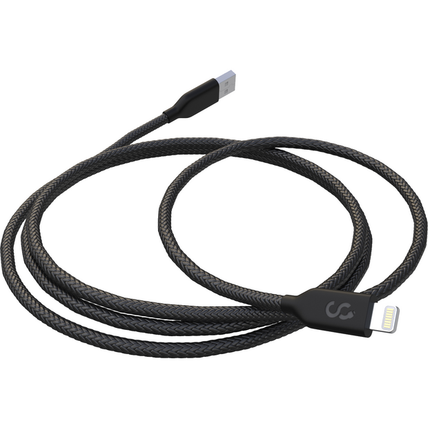 Black Nylon Lightning Cable - MFI Certified - 6 FT