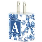 Blue Belle Bows Monogram Phone Charger - Classy Chargers