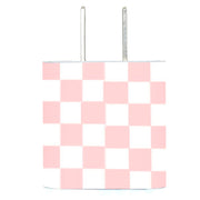 Blush Checkered Phone Charger - Classy Chargers 