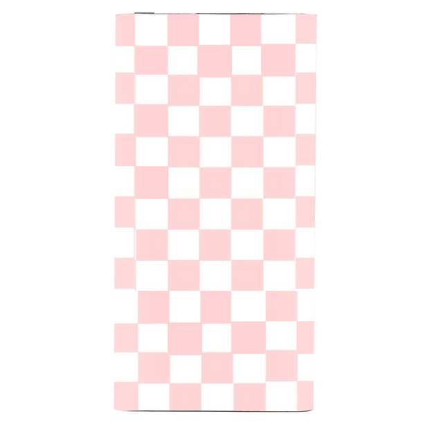 Blush Checkered Power Bank - Classy Chargers