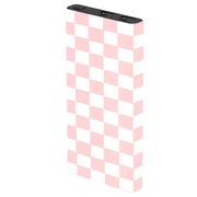 Blush Checkered Power Bank - Classy Chargers