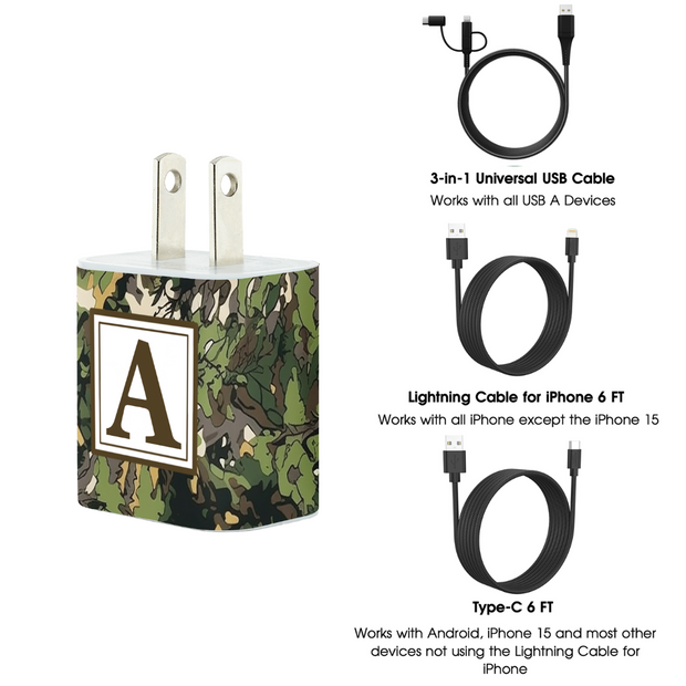 Camo Phone Charger Letter Set