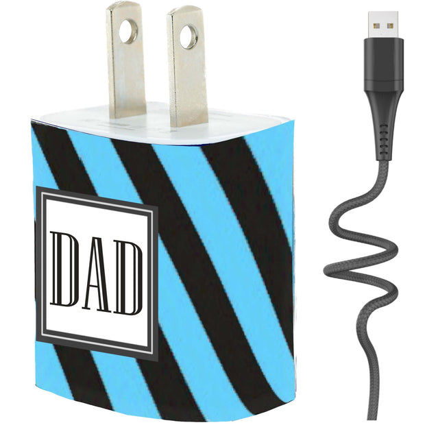 Dad Sideways Stripe Phone Charger Gift Set - Classy Chargers