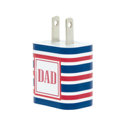 Dad Red Navy Stripe Phone Charger Gift Set