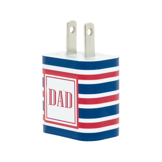 Dad Red Navy Stripe Phone Charger Gift Set