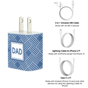 Dad Basket Weave Phone Charger Gift Set
