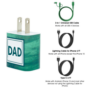Dad Emerald Marble Phone Charger Gift Set