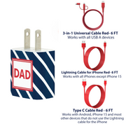 Dad Navy Slant Phone Charger Gift Set