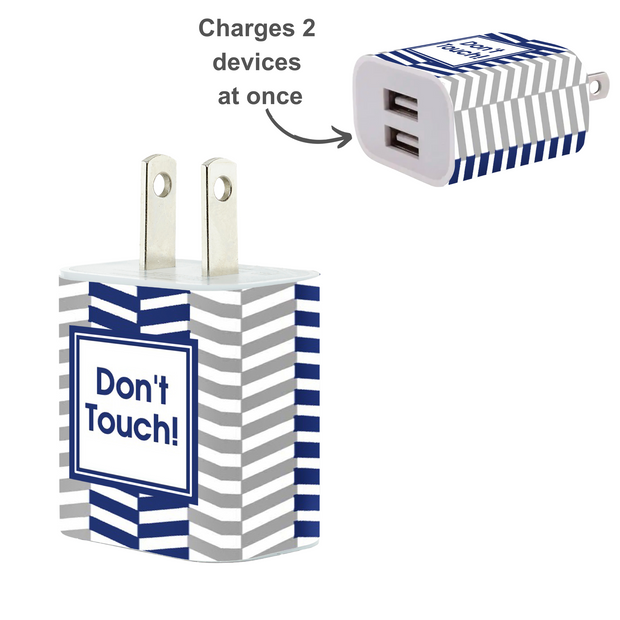 Don't Touch Chevron Phone Charger Gift Set