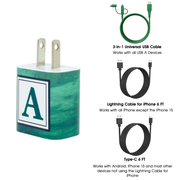 Emerald Marble Phone Charger Letter Set