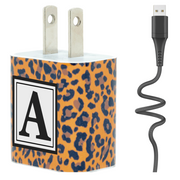 Leopard Phone Charger Letter Set - Classy Chargers
