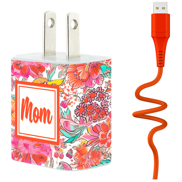 Mom Coral Floral Swirl Gift Set - Classy Chargers