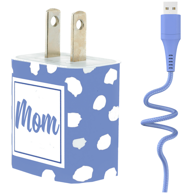 Mom Periwinkle Clouds Phone Charger Gift Set - Classy Chargers