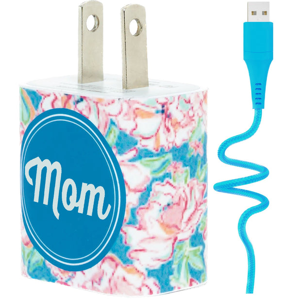 Mom Rose Swirl Phone Charger Gift Set - Classy Chargers