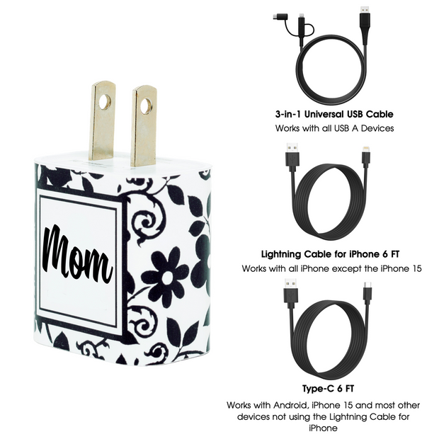 Mom Lovely Lilies Phone Charger Gift Set
