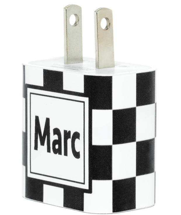 Monogram Black Check Phone Charger