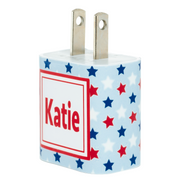Monogram Patriotic Stars Phone Charger - Classy Charger