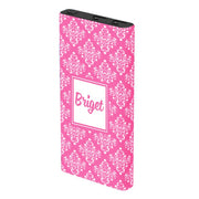 Monogram Pink Damask Power Bank - Classy Chargers