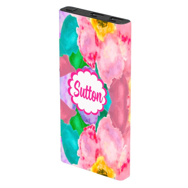 Pink Watercolor Blend Power Bank - Classy Chargers