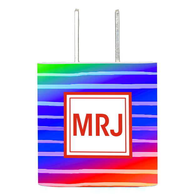 Monogram Rainbow Blend Phone Charger - Classy Chargers