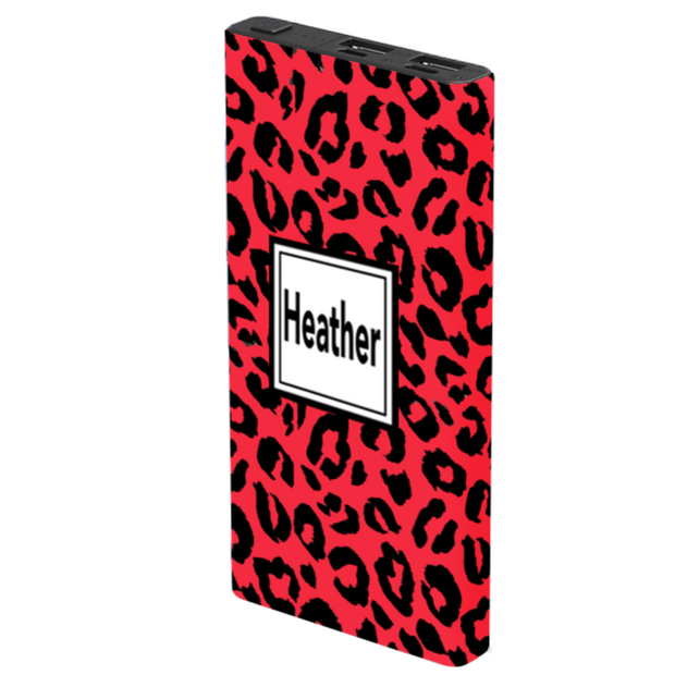 Red Leopard Power Bank - Classy Chargers