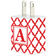 Scarlet Lattice Lace Print with Monogram of your choice