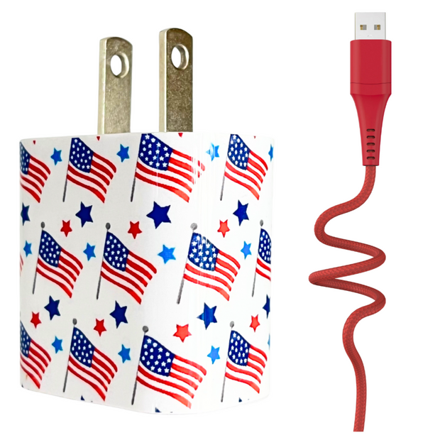 American Flag Phone Charger Gift Set - Classy Chargers