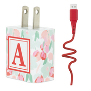 Coral Floral Letter Set - Classy Chargers